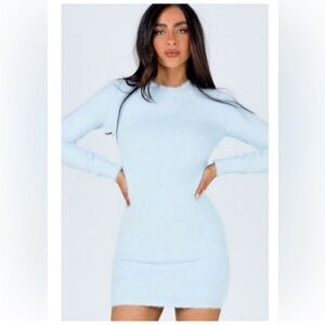 Baby Blue Mini Sweater Dress